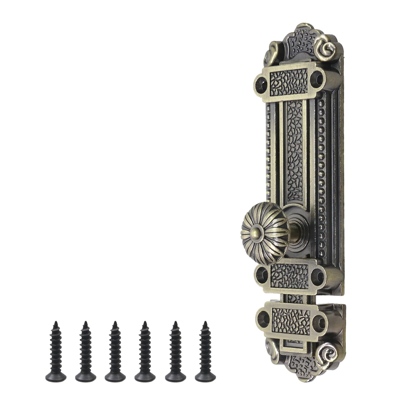 Geesatis Bronze Slide Door Bolt Gate Security Lock Latch Antique Sliding Door Window Latch, with Mounting Screws, Length 5 inch