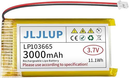 Batería Lipo de 3.7 V 3000 mAh Baterías recargables de polímero de litio con cable JST1.0.984 in Conector Circuito de protección integrado para