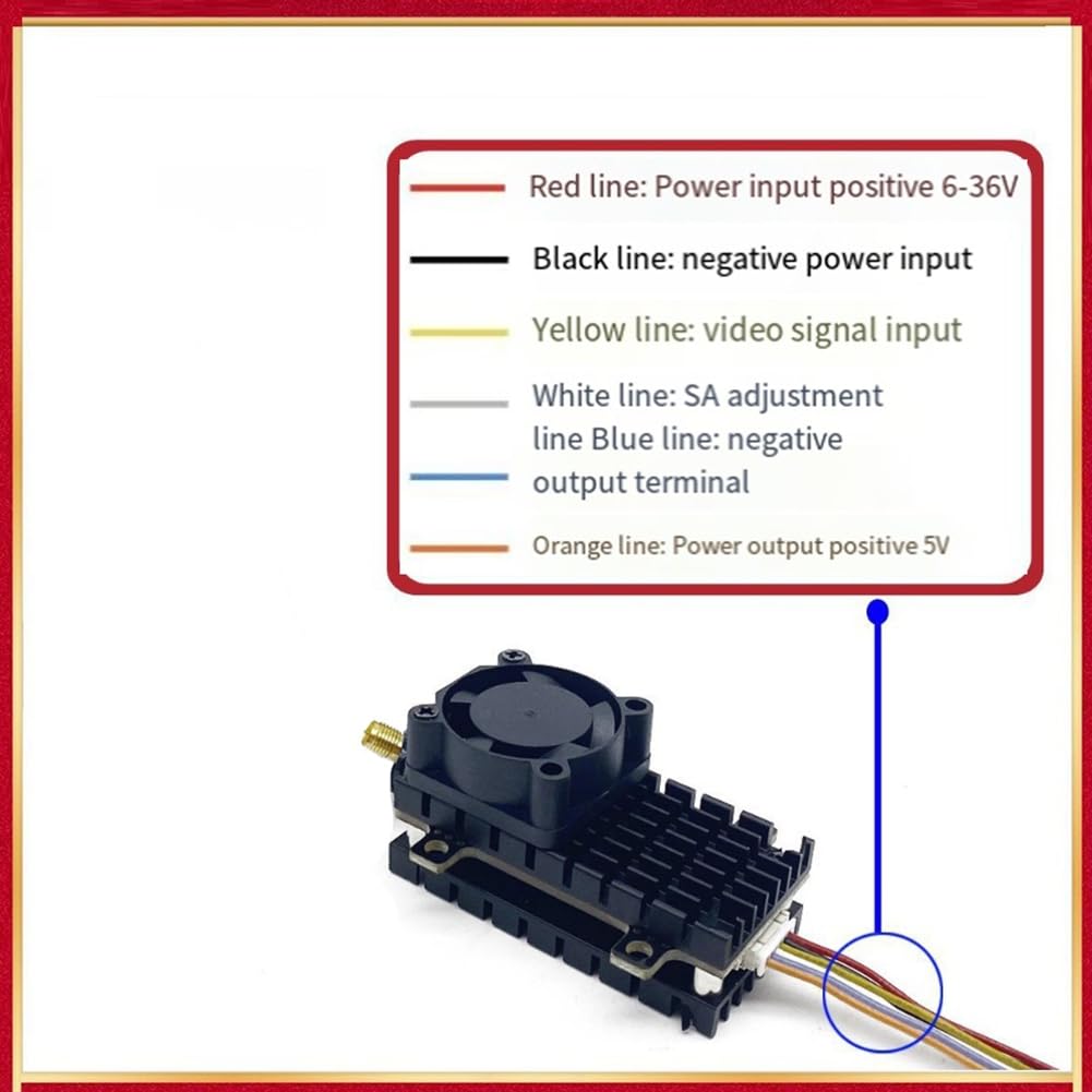 Émetteur Vidéo sans Long Range 5,8 GHz 2W FPV VTX 2000 MW 48CH pour Drones à Voilure Fixe, Portée de Plus de 20 Km