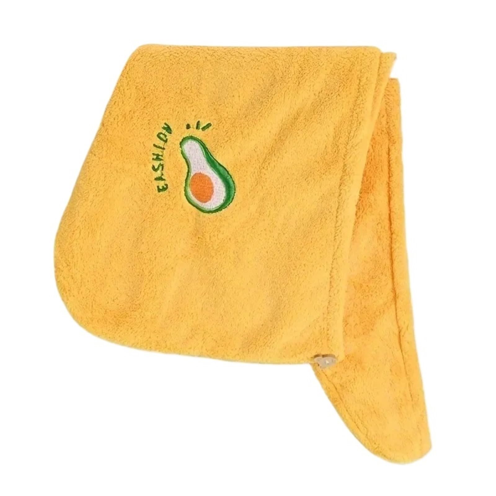 LUYSGBXR Hair Towel Quick Dry Shower Cap Turban For Women Girls Bathroom Super Absorbent Soft Towel Hair Wrap Bonnets(Yellow)