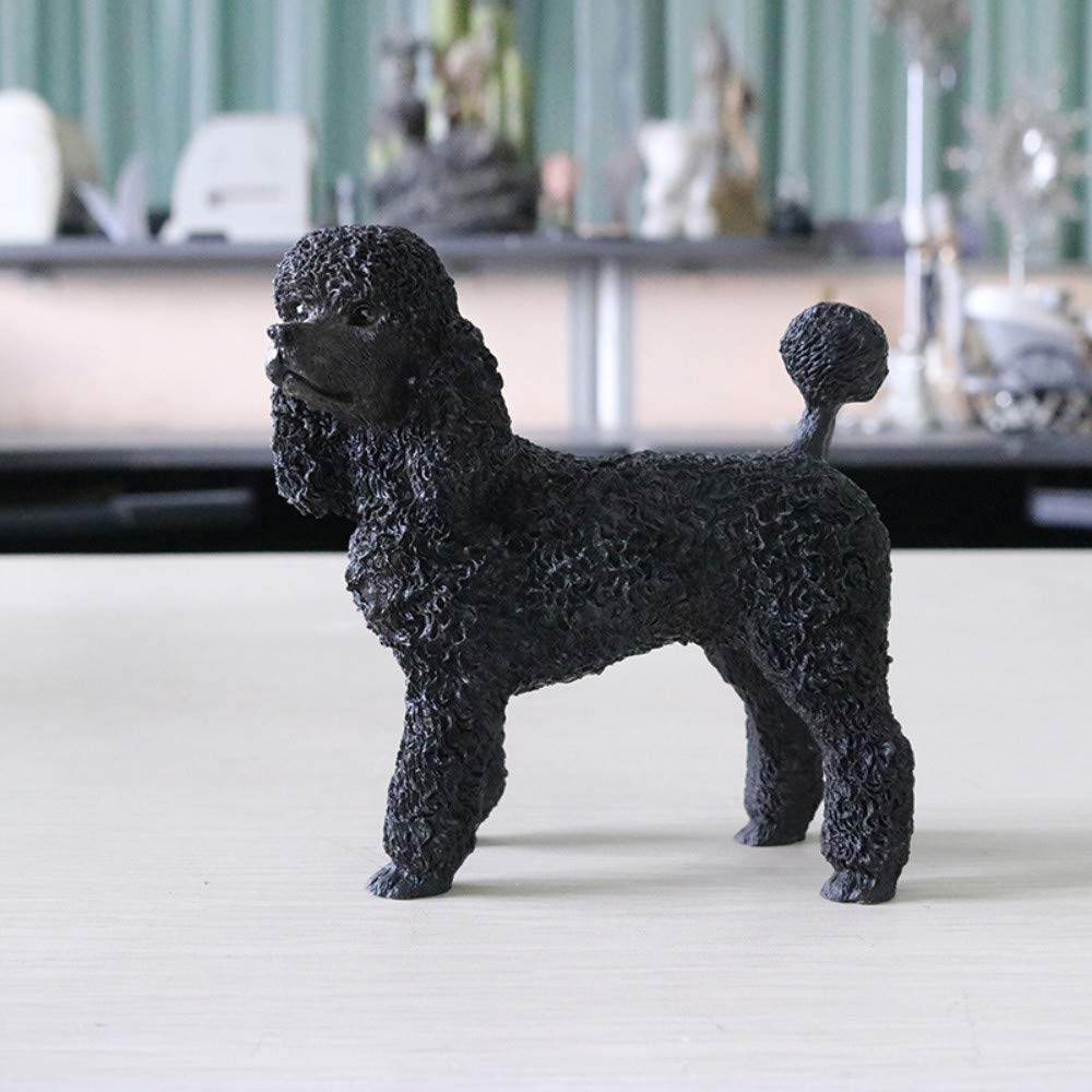 YNIYUJKL Model Figurine Home Desk Car Decoration Ornament Birthday Gift For Fans, Ornaments Sculptures Poodle Dog Model Tion Animal Collection Car Decoration Car Home Crafts Black