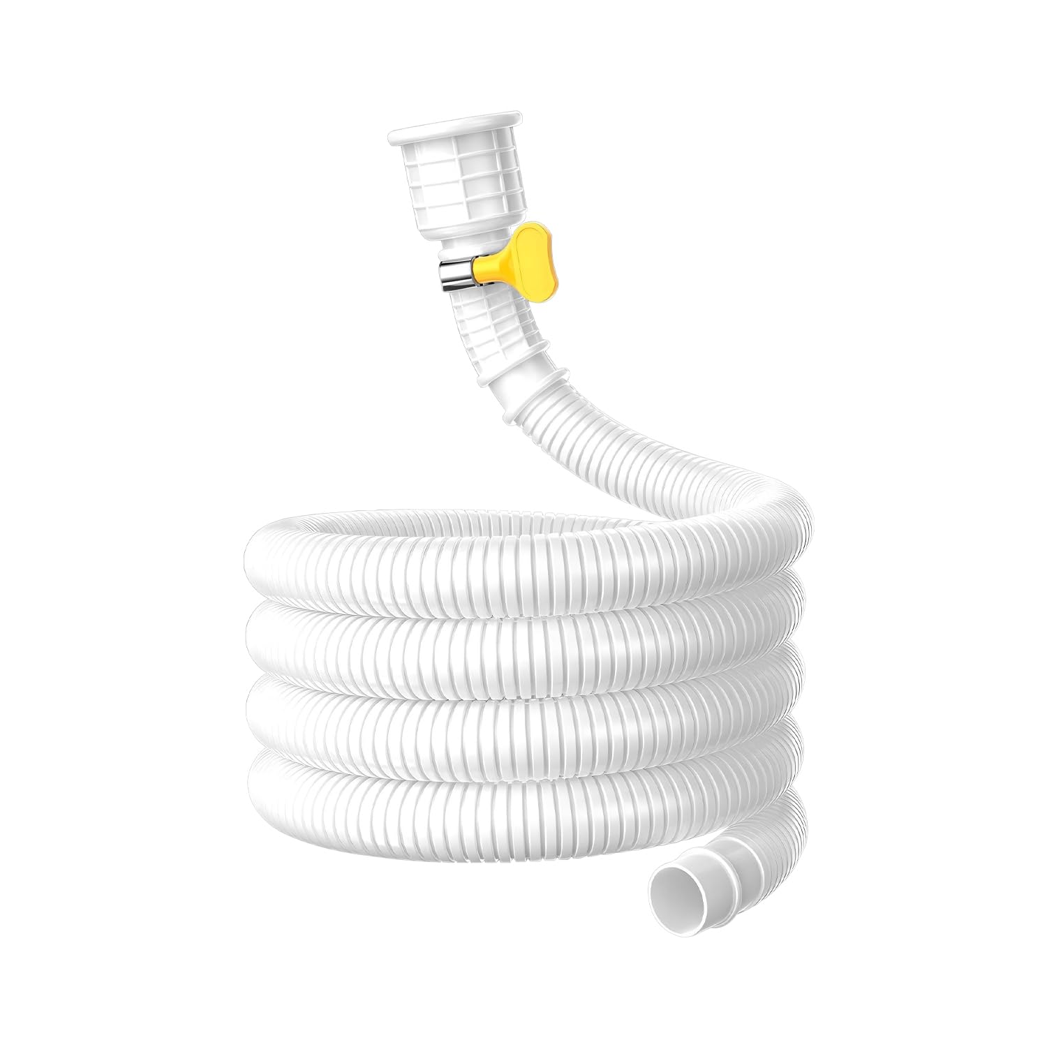 Ctyjia 1 PCS Air Conditioner Drain Hose, 1.5 m Universal Drain Pipe with Cuttable Rubber Adapter & Connect Clamp, for Air Conditioner, White