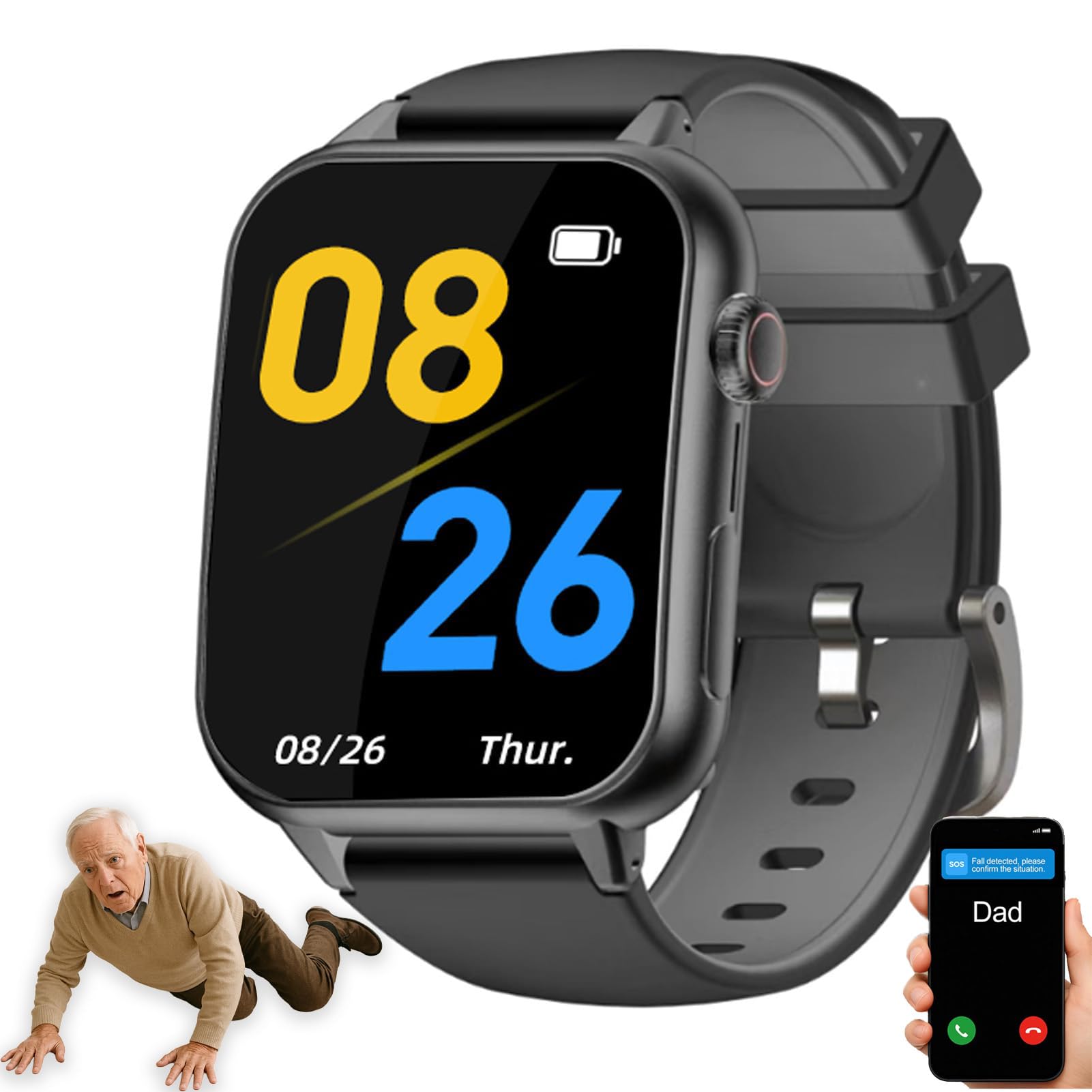 Smartwatch 4g per Anziani con Chiamata SOS E GPS Tracker B