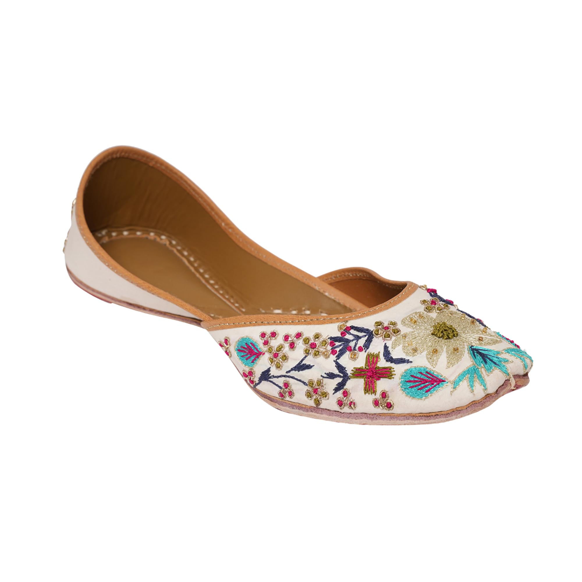 nr by nidhi rathi Women Embroidered Mojaris | White Color-picture-12