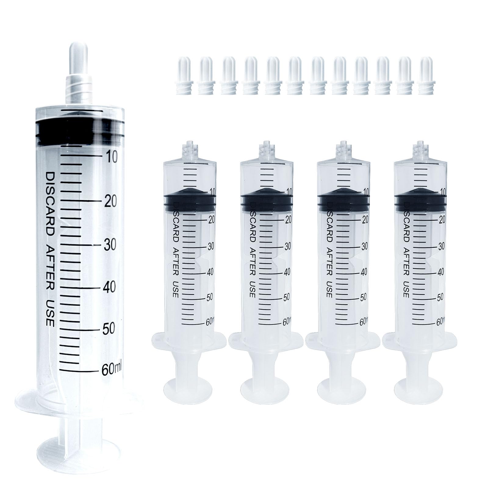 Siringa Luer Lock da 60 ml (senza ago), sterile, confezionata singolarmente, confezione da 30, misurazione accurata del liquido, design a prova di perdite
