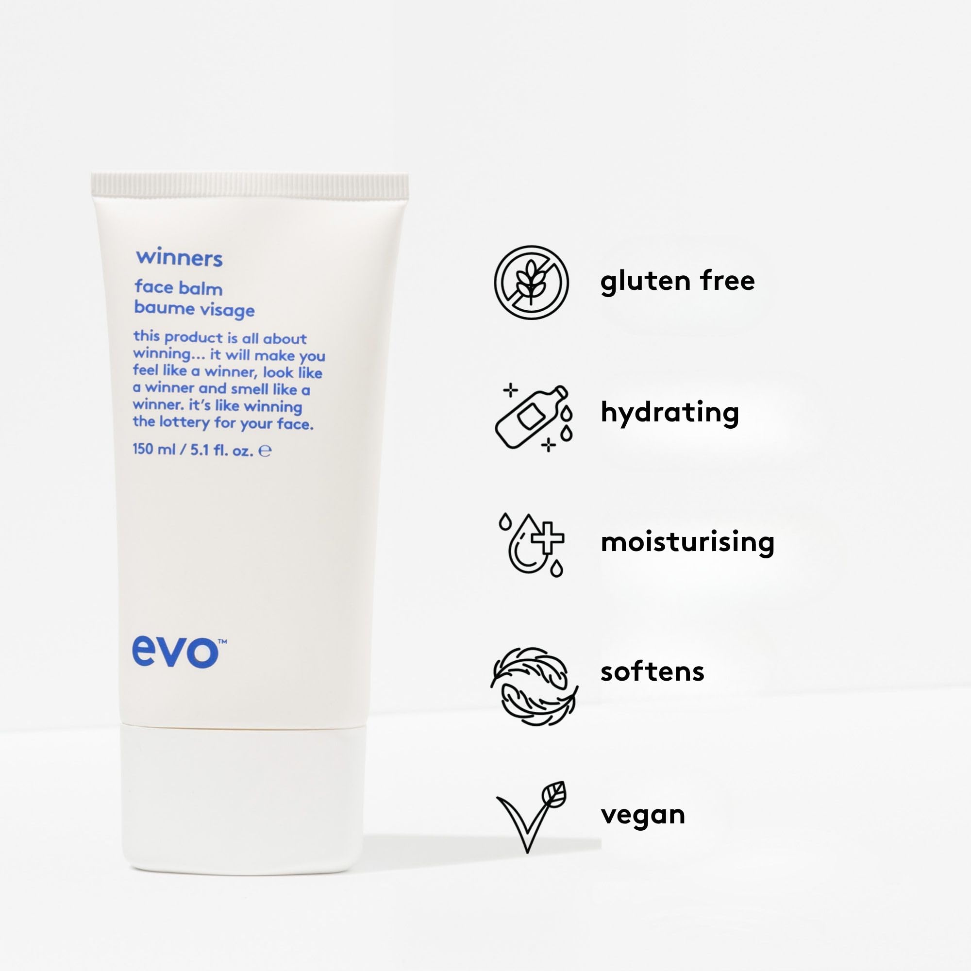 EVO Winners Face Balm, Oil-Free Moisturizer for All Skin Types - Soothes, Hydrates & Reduces After Shave Burn - 5.07 fl oz