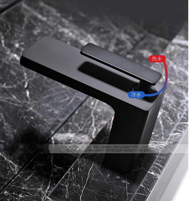 Cascade robinet de bain noir or fini avec mitigeur eau chaude froide