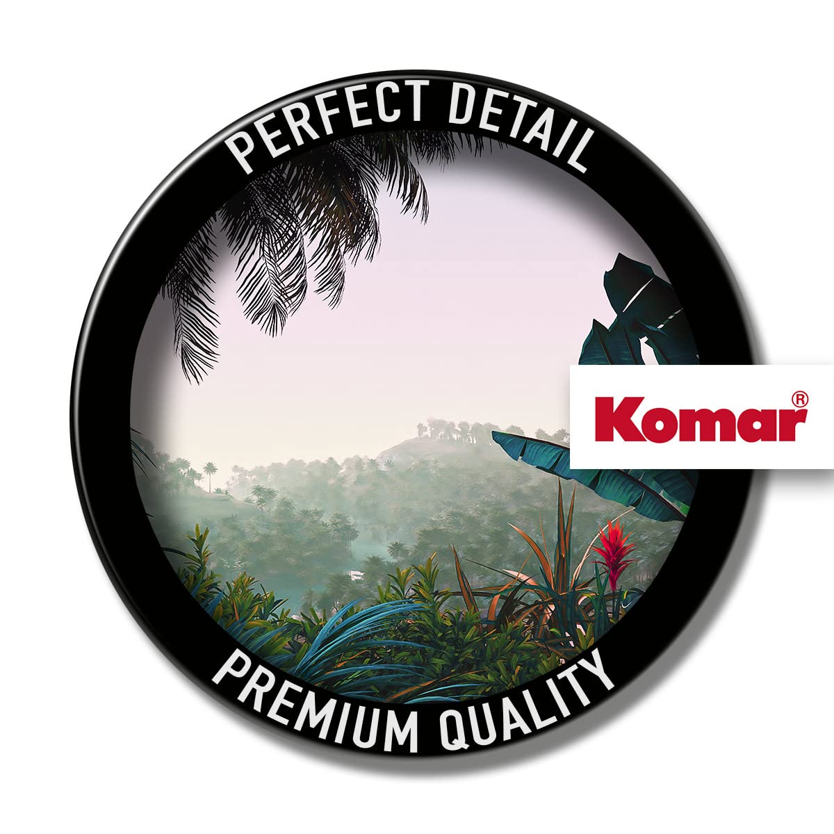 Komar Vlies Fototapete - Jungle Morning - Größe: 400 x 250 cm (Breite x Höhe) - Tapete, Design, Wohnzimmer, Wanddekoration, Schlafzimmer, Palmen, Baum, floral, Landschaft - LJX8-060