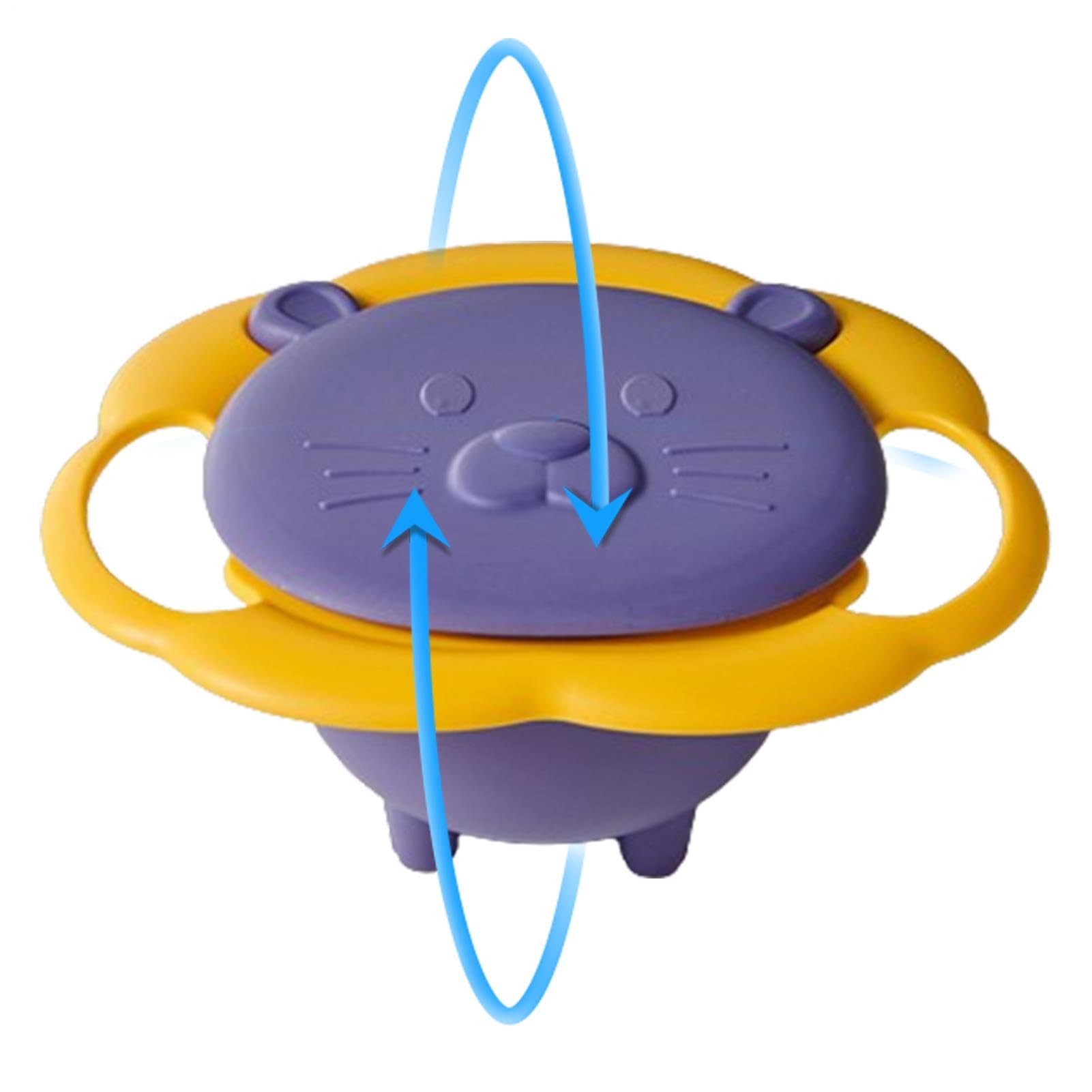 Cuenco antigoteo para niños: cuenco con protección antigoteo | Gyro para pequeños | Plato giratorio mágico, vajilla de aprendizaje giratoria, niños, niñas, bebés