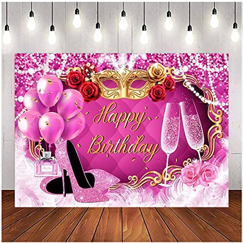Fondo Fotográfico Fiesta Cumpleaños Rosa 7x5FT miniatura 3