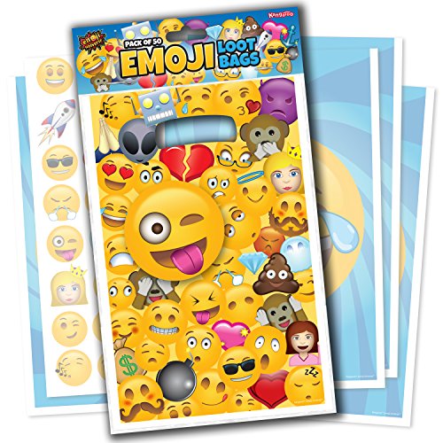 Smiley Universe: Emoticon Loot Bags, Pack of 50; Trick or Treat Bags for Kids