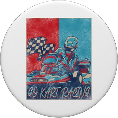 Miniatura 3 de Go Kart Racing Retro Vintage Go Kart Racing PopSockets Swappable PopGrip