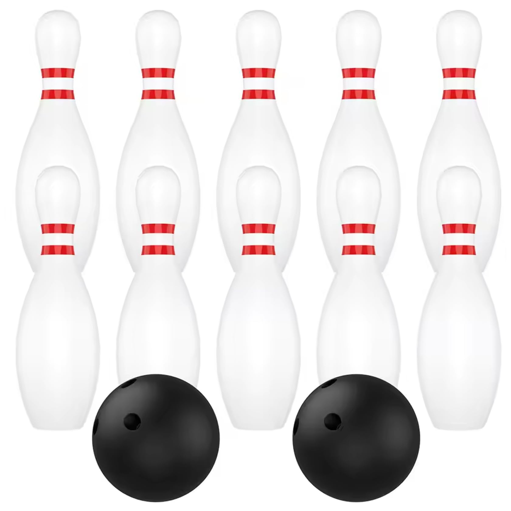 Ensemble de bowling pour enfants 10 quilles en plastique et 2 balles Ensemble de bowling pour tout-petits Activité intérieure et extérieure Jeu éducatif Cadeaux fête d'anniversaire pour garçons f