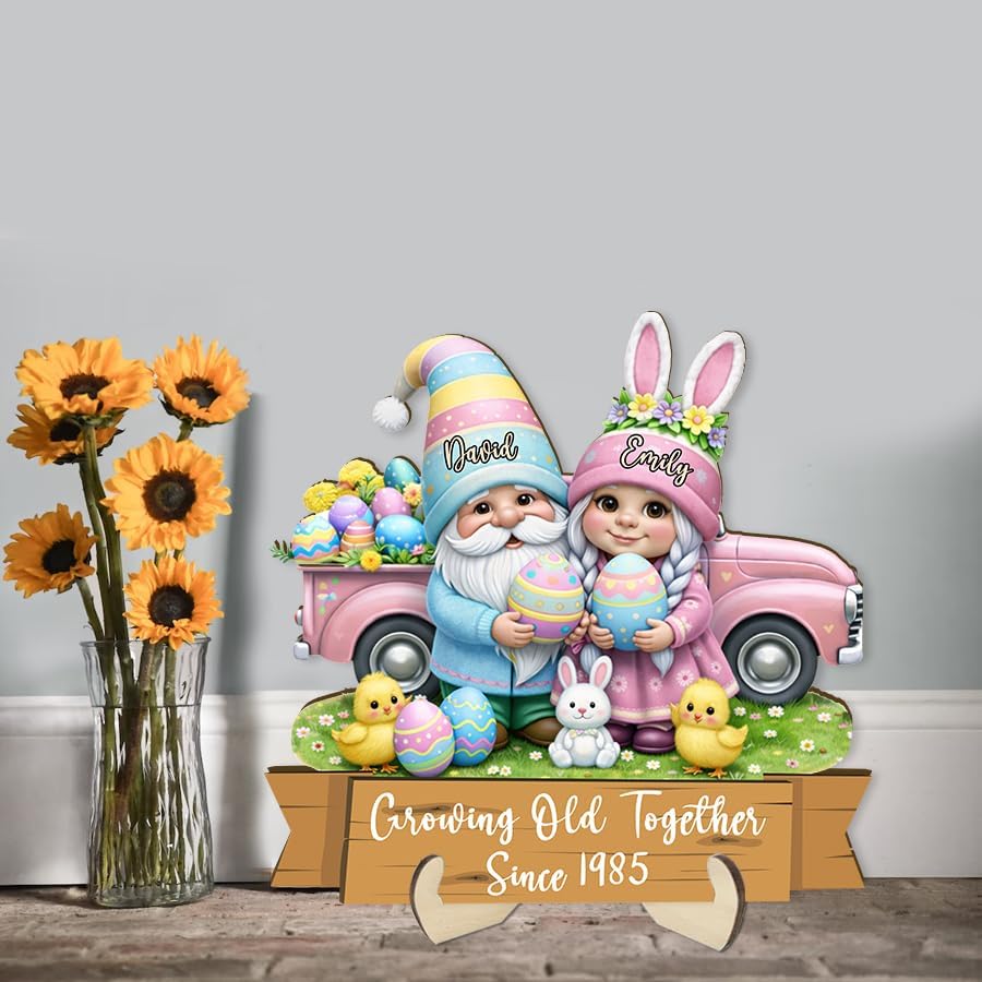 Custom Growing Old Together Gnome Sign - Easter Gifts