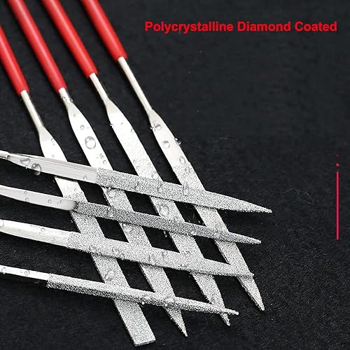 Miniatura 2 de Rellocz Juego de 20 limas de diamante limas de metal de mano juego de archivos de agujas que incluye redondo medio redondo armario cuadrado etc Se