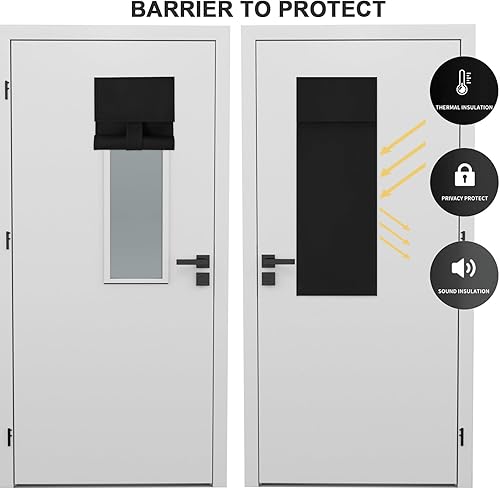 Miniatura 4 de Cortinas de puerta francesa 100% opacas, sin arrugas, oscurecimiento de la habitación, bloquean la luz y el calor a través del vidrio. Sin taladros,