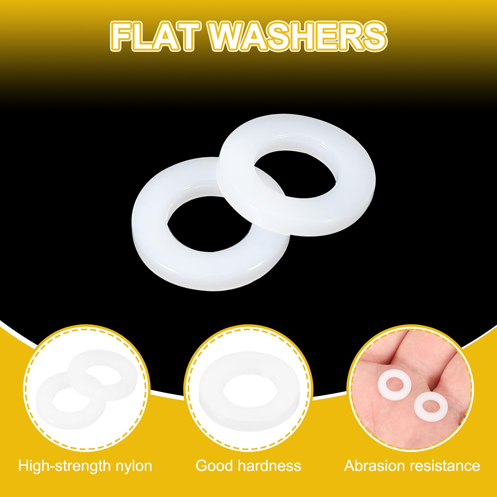 PATIKIL M6 Nylon Flat Washers - Image 3