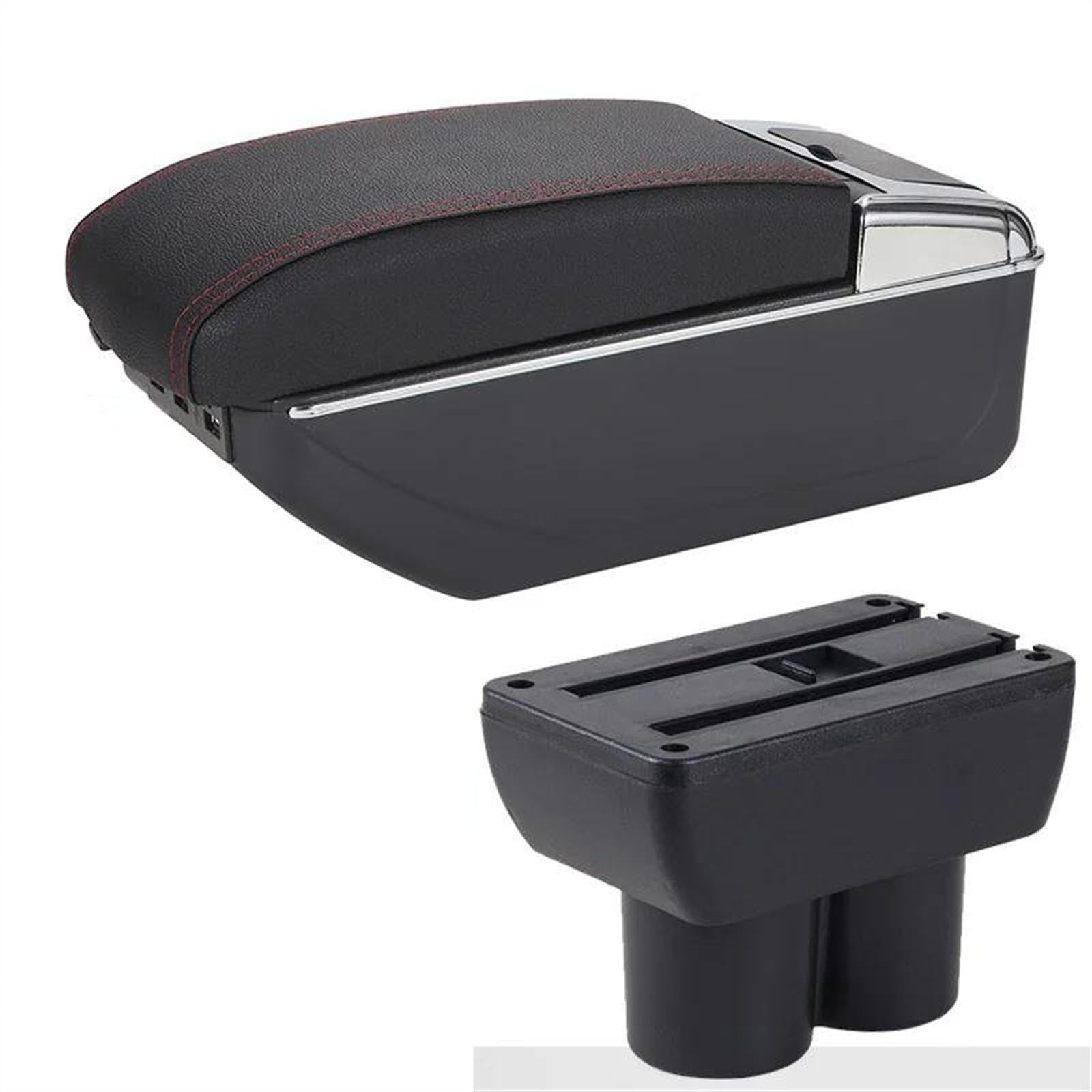 NOHEEU Car Center Console Armrest Box Storage For Jimny JB23 JB43 1999-2017(B1 Black red 7USB)