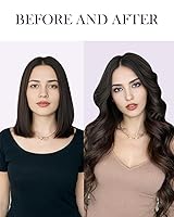 Vista 15 de LaaVoo Extensiones de cabello humano real para coser, extensiones de cabello humano de doble trama, color negro azabache, 18 pulgadas, 3.53 onzas