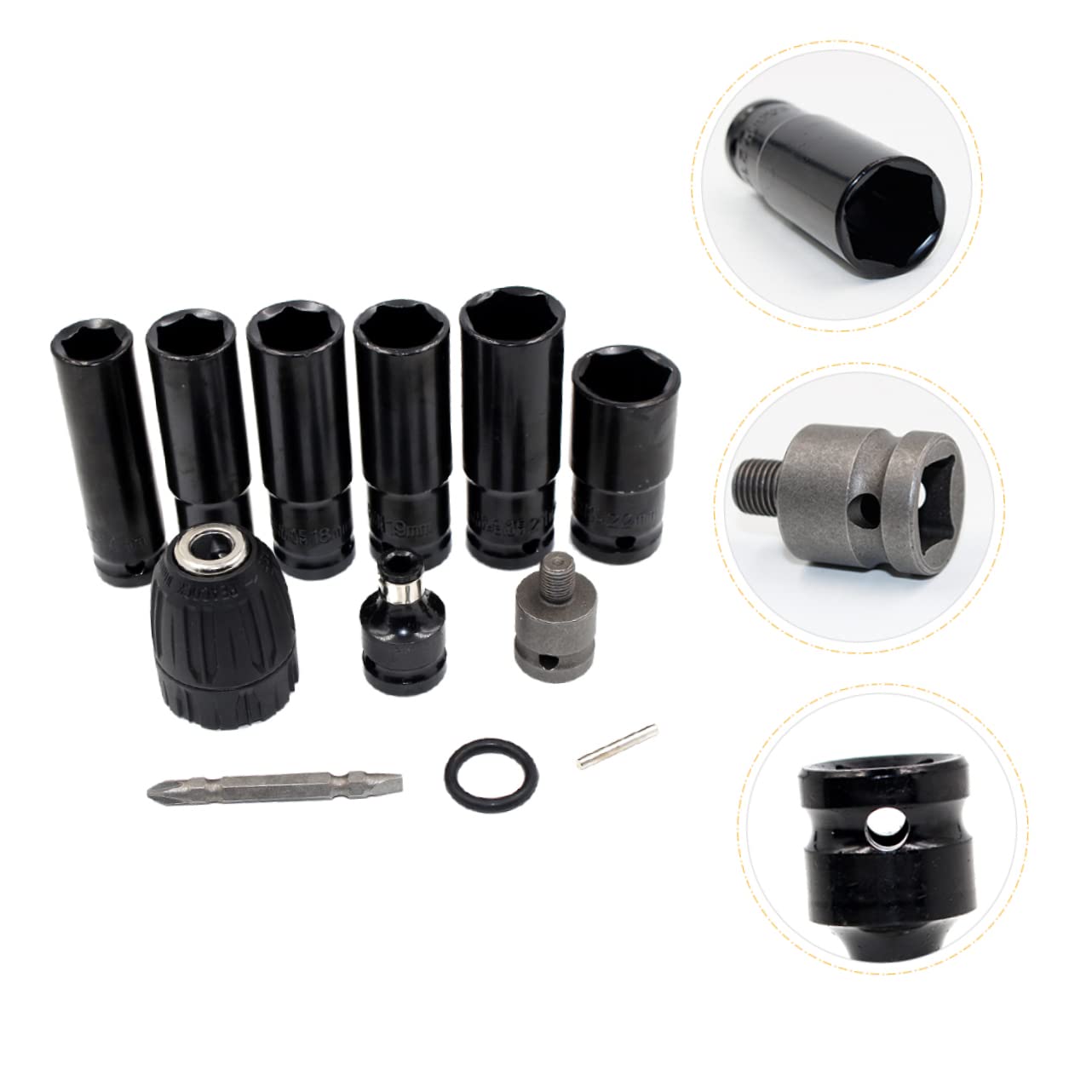 Artibetter Juego de Vasos de Impacto Eléctricos 12 Piezas 14-22 Mm