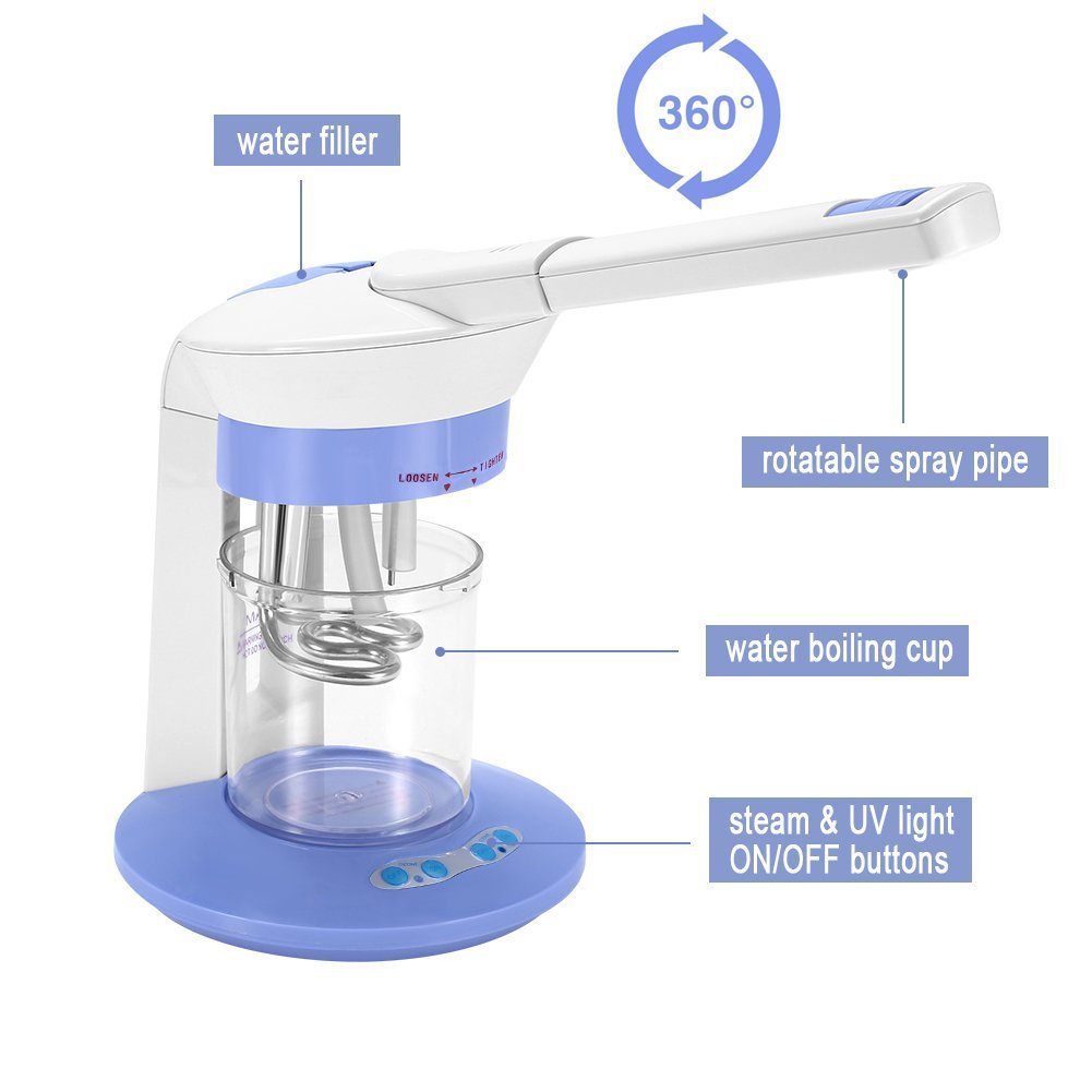 Vaporizzatore Viso 2 In 1, Spruzzatore Ionico A Vapore Per Ozono Salon Spa, Macchina Per La Cura Della Bellezza Della Pelle, Vaporizzatore Per Nebulizzazione Spa(Eu)