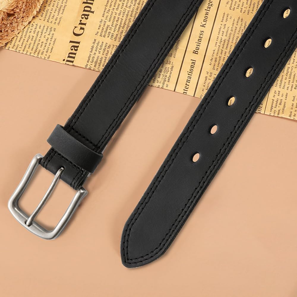 Full Grain Leather Belt Men 1.5" Casual Work Jeans Golf Gift Box Handmade - Image 6