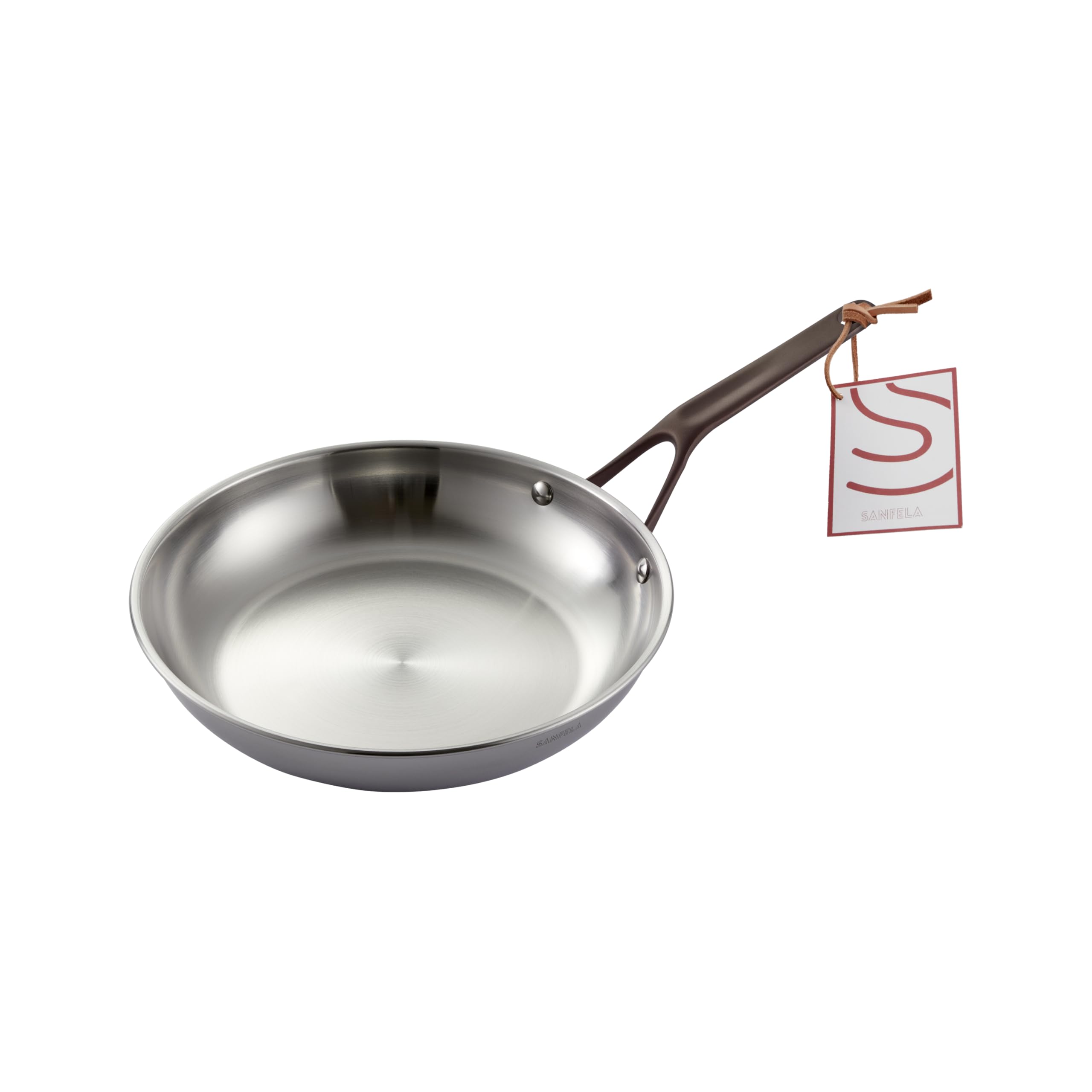 Padella in acciaio inox da 28 cm, padella in acciaio inox a 3 strati, lavabile in lavastoviglie e utilizzabile in forno, padella a induzione, distribuzione uniforme del calore
