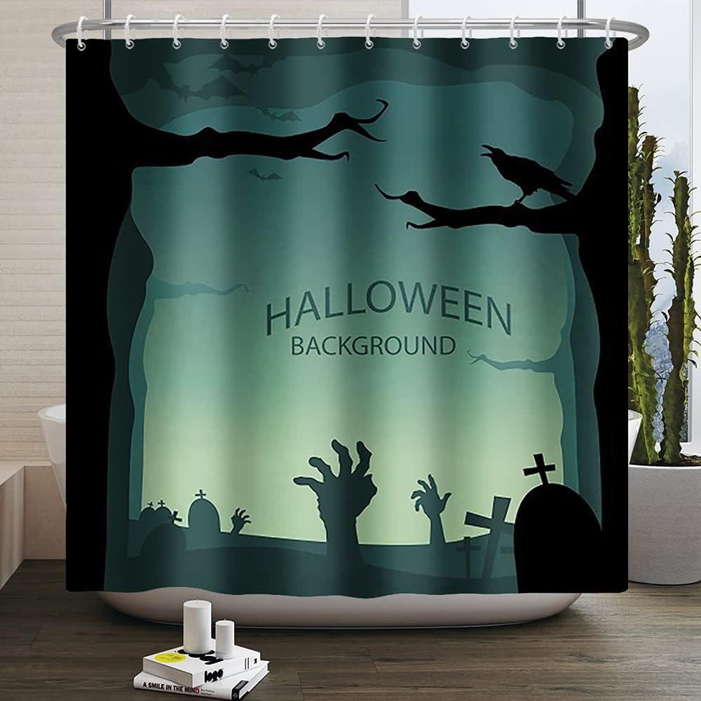 Uiiooazy Halloween Background Shower Curtains for Bathroom Spooky