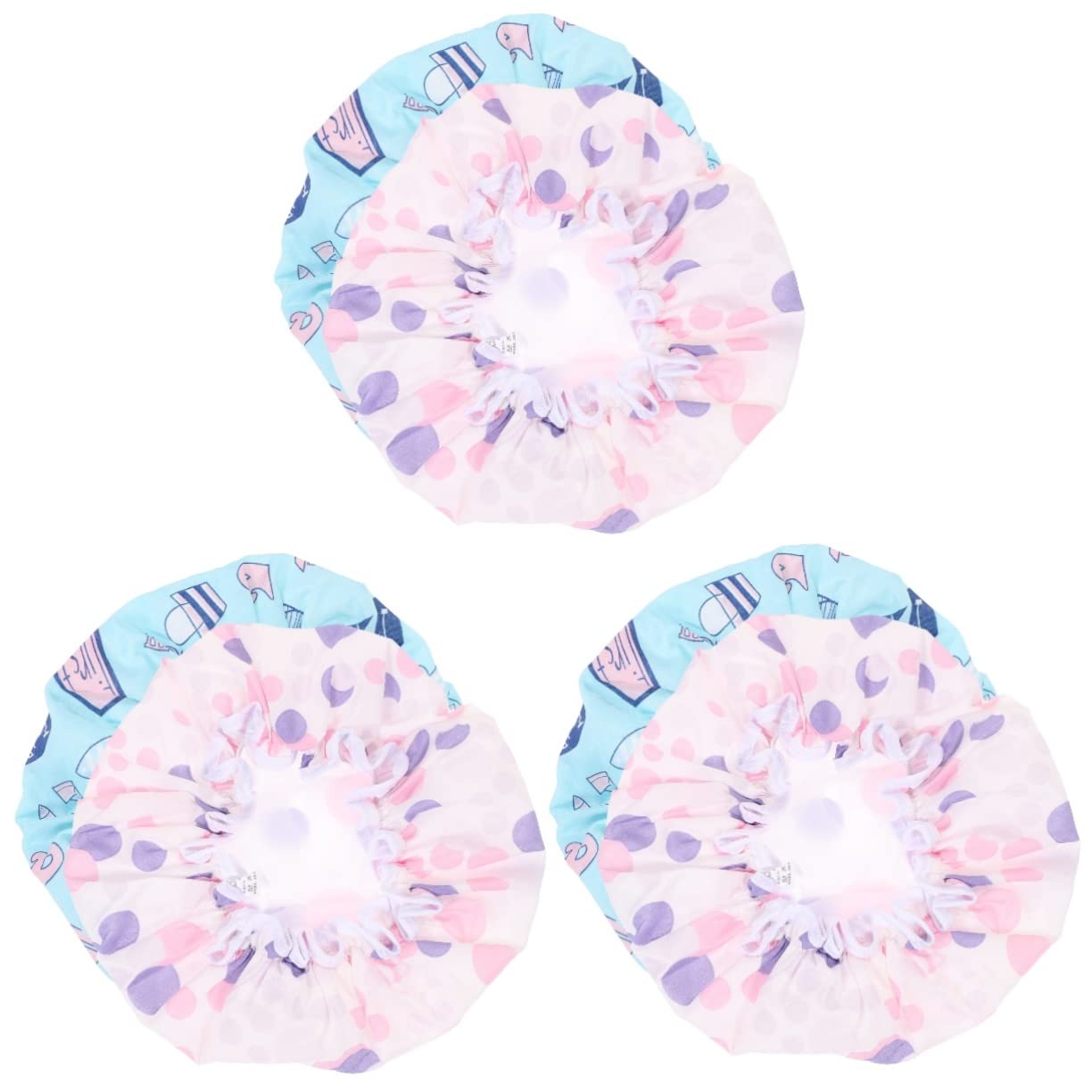 PLAFOPE 6piezas Gorro De Para Mujer Diseño Elástico Protección Del Cabello Para Baño y Spa Mar y Reutilizable y Cómodo