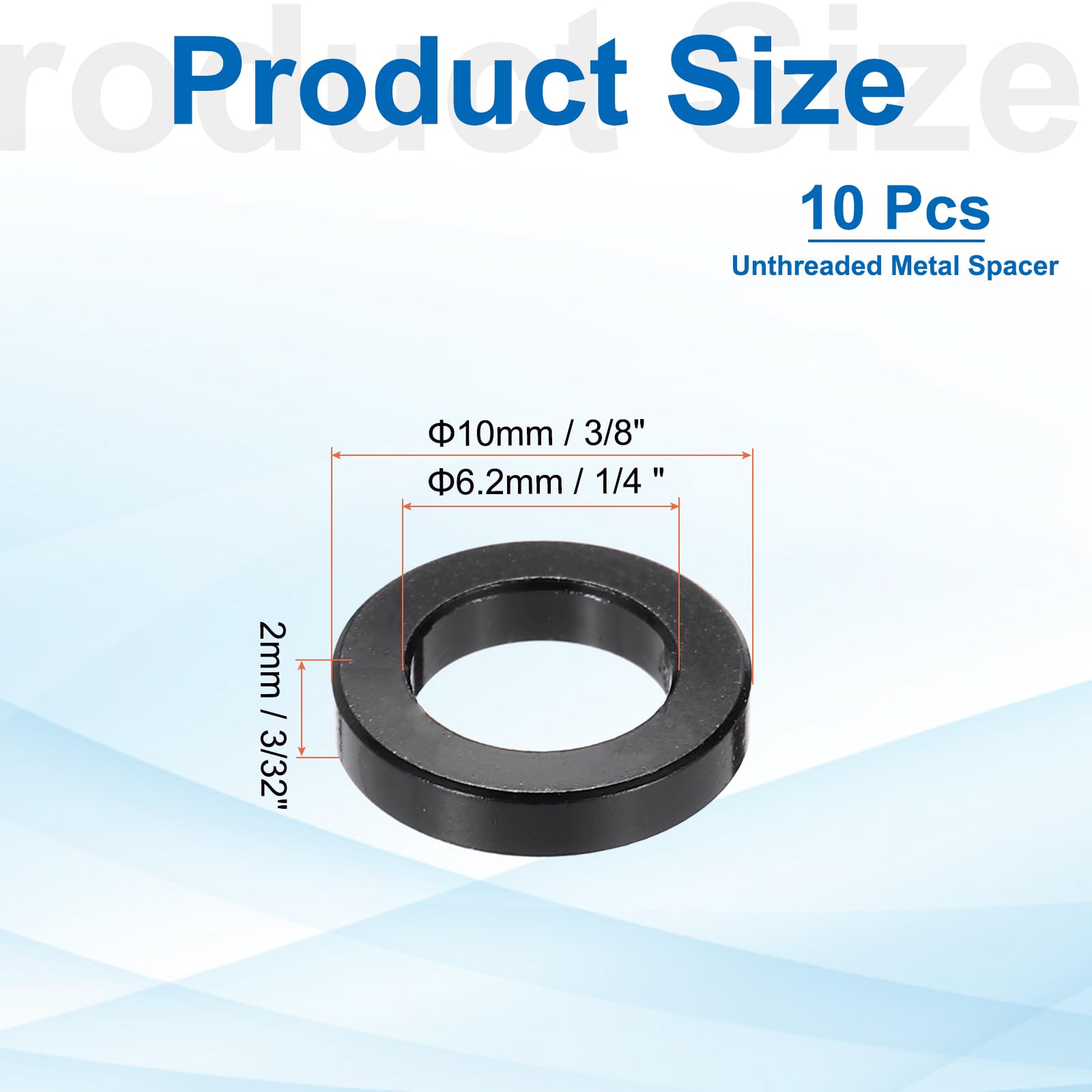 PATIKIL 10pcs M6 Aluminium Spacers, 1/4" ID x 3/8" OD Round Standoff Spacer - Image 2