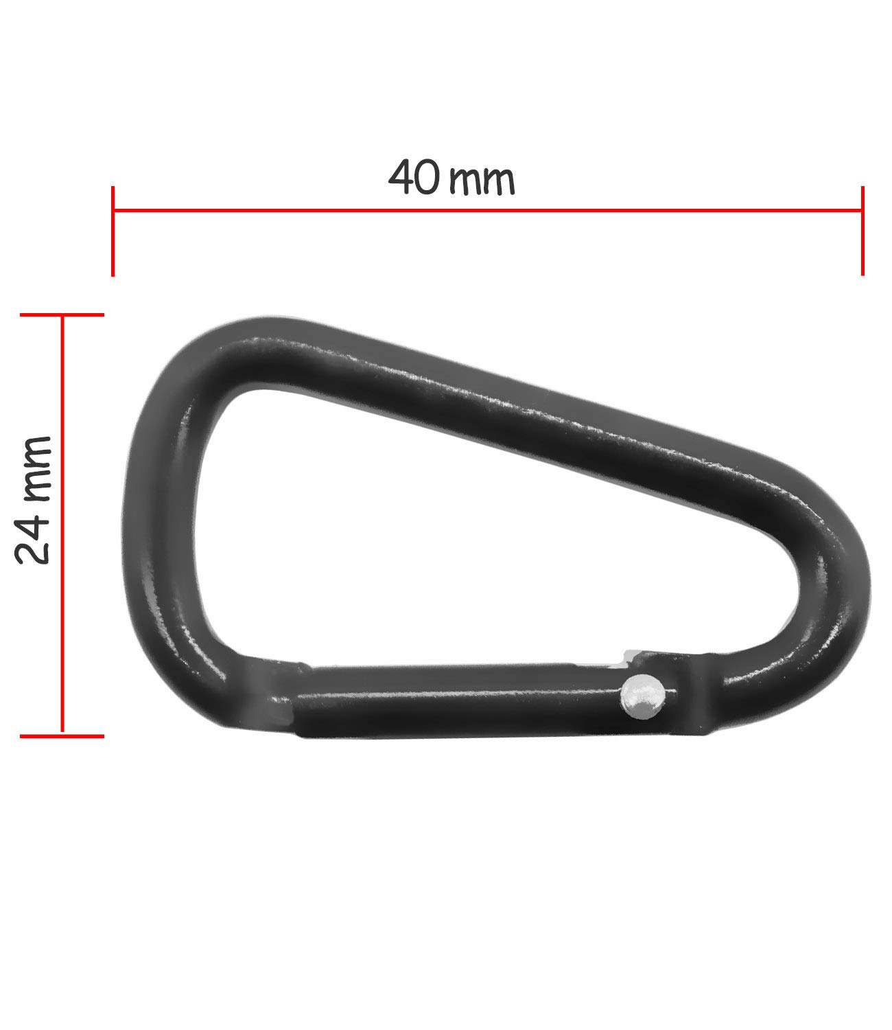 OutdoorSaxx® - Mini moschettoni in alluminio, 4 cm, 10 pezzi, colore: nero, confezione da 10