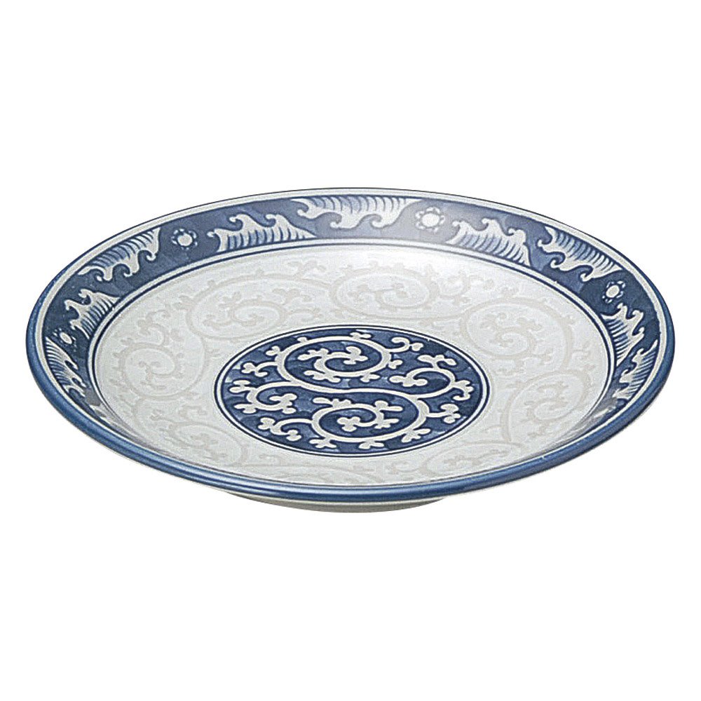 Amazon｜和陶オープン 波唐草 4.0皿 [ 12.9 x 2.2cm ] 料亭 旅館