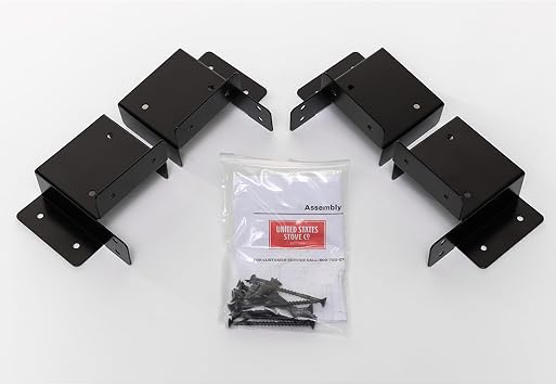 US Stove Company, Log Rack Brackets Kit with Adjustable Uprights, Color Black, Material Steel, Model# USLRK