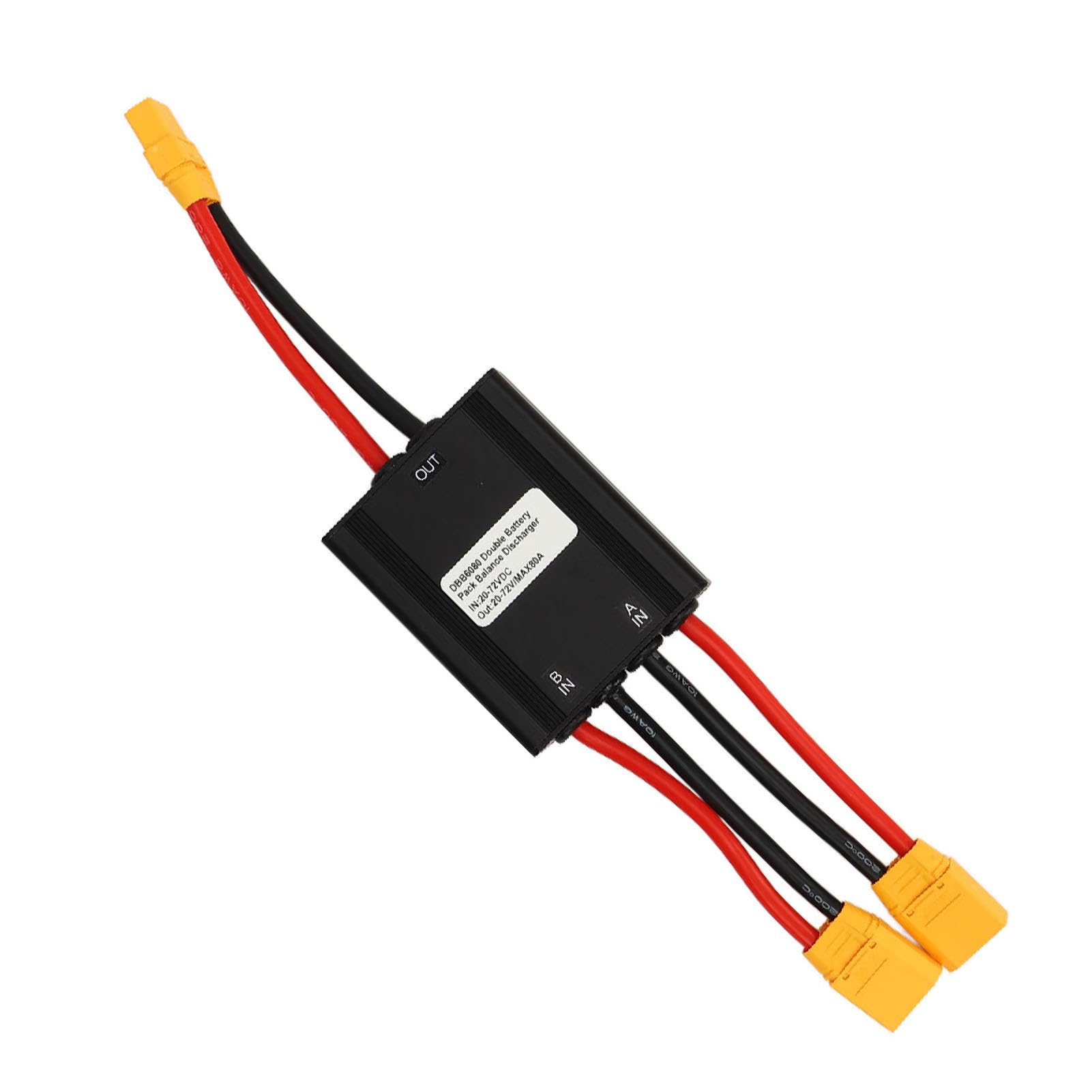 Bewinner Módulo Paralelo de Batería Dual para Bicicleta Eléctrica, Adaptador Convertidor de Descarga de 20V-72V 80A con Conectores XT90 para Mayor Potencia y Alcance (80A)