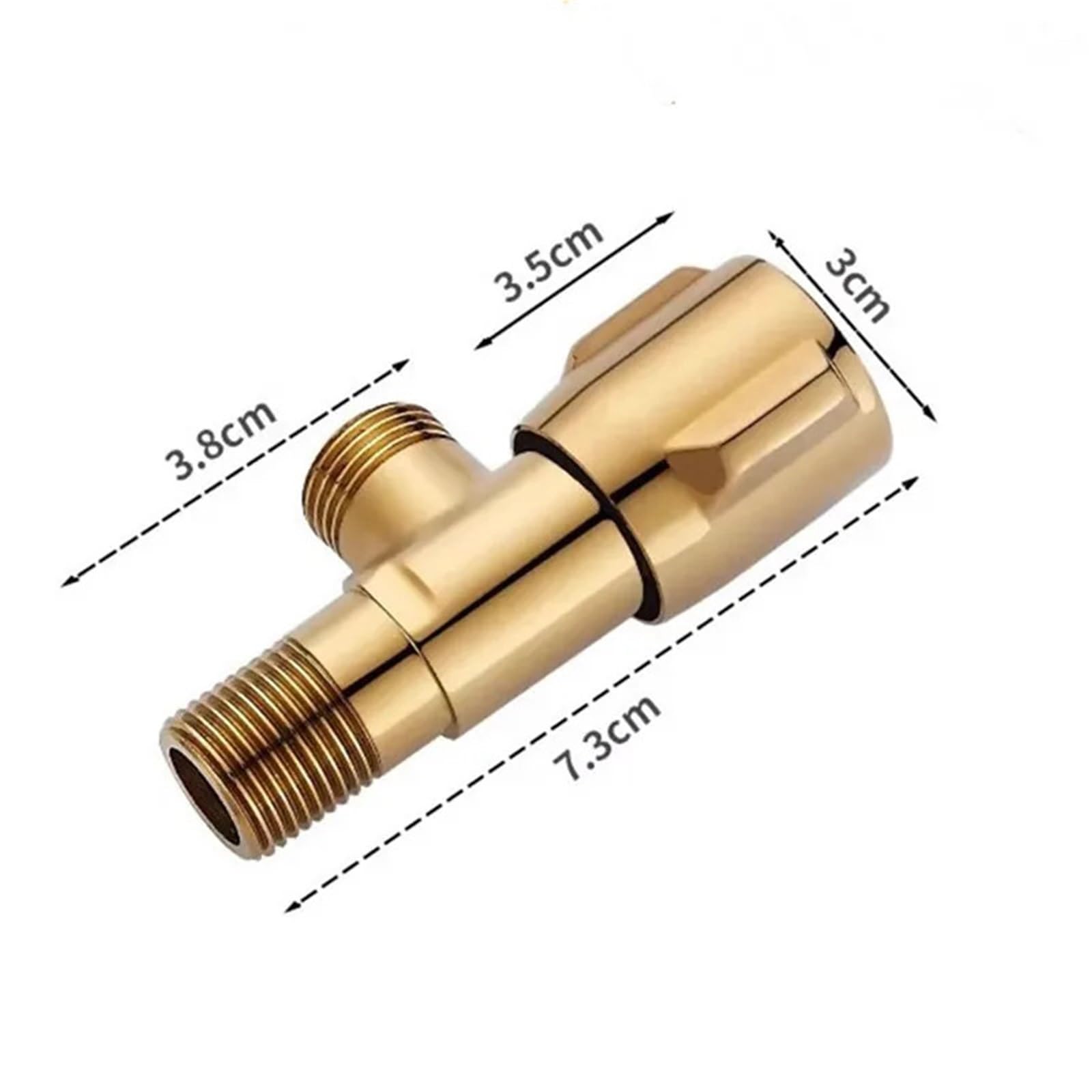 Llave De Escuadra Soporte de pared latón con válvula ángulo dorado for inodoro, parada Universal, triángulo agua cromado for grifo para Fregadero(Chrome)