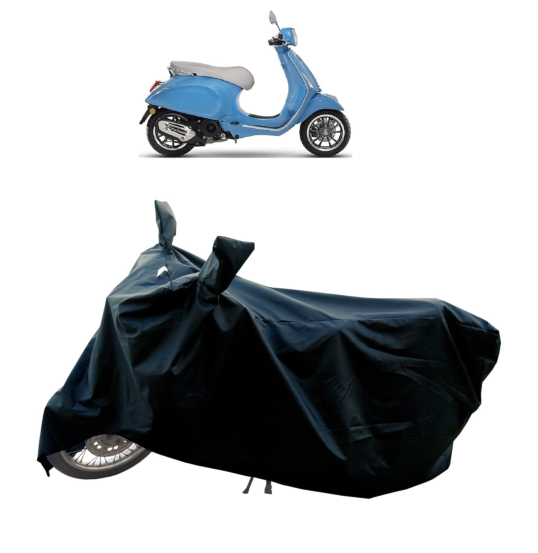 RS GROUP - Piaggio Vespa LX Cover Along with Water-Resistant and Dust Proof Superior 190T Fabric_(Black)_A Best Cover for Piaggio Vespa LX