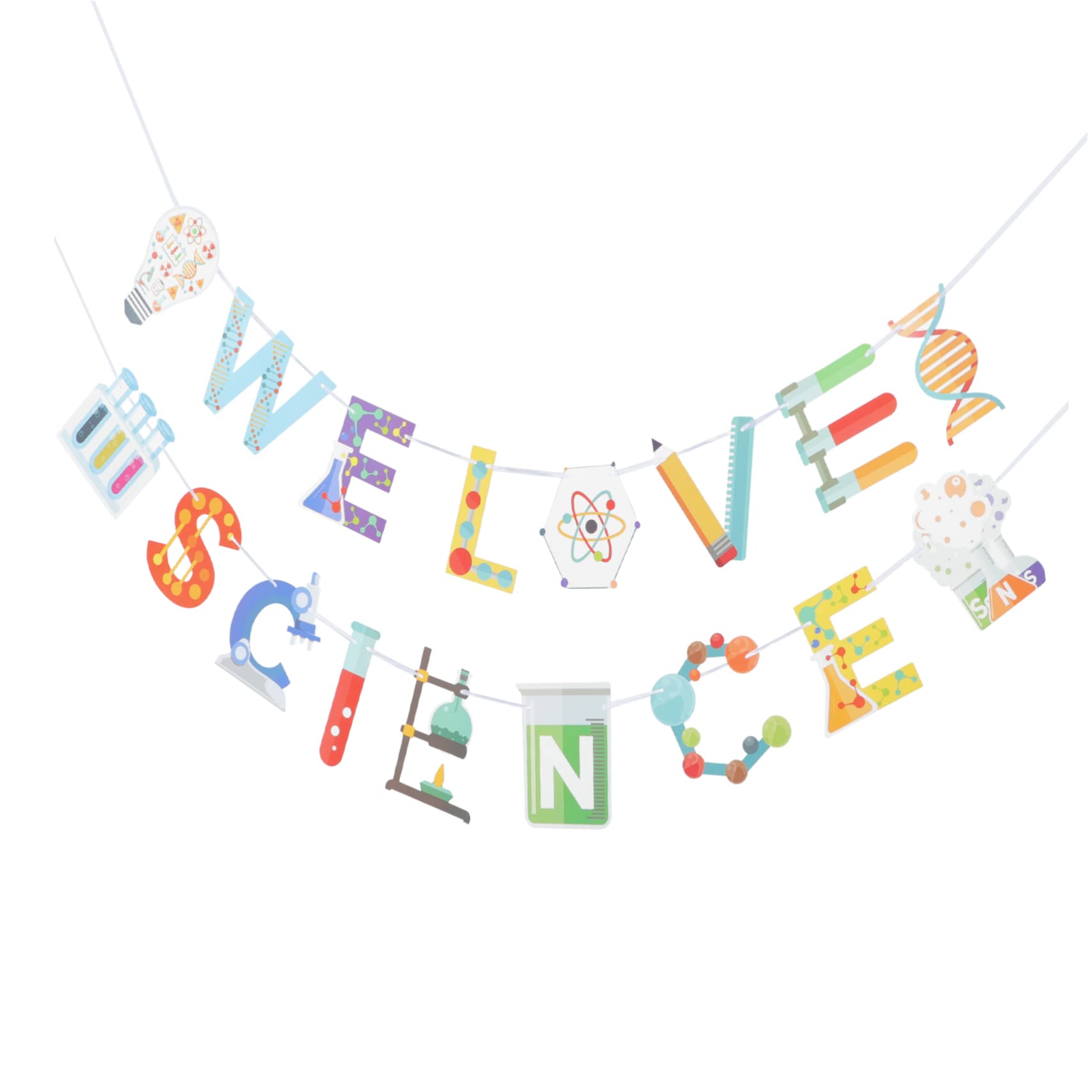 Science Theme Party Banner Kids Room Decoration Science Lab for Kids Decor Festival Banner Photography Prop