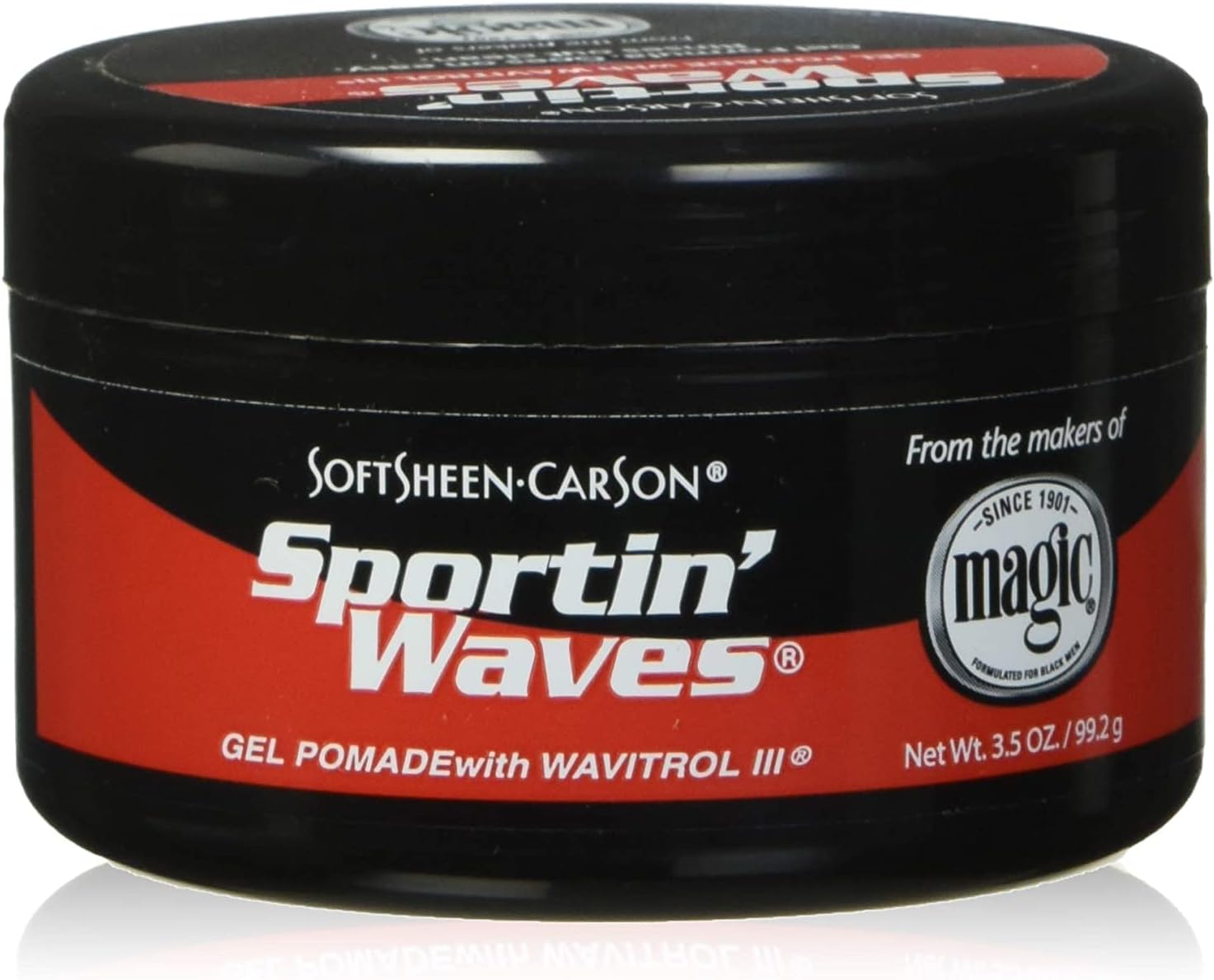 Soft Sheen Sportin Waves 3.5 Ounce Gel Pomade/Wavitrol Jar (103ml) (3 Pack)