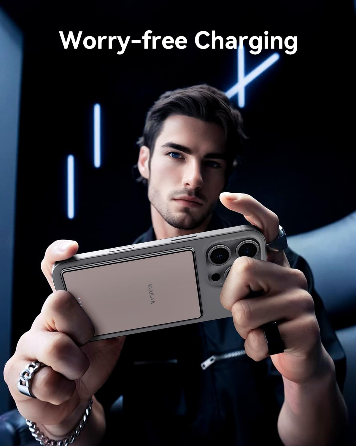 Kuulaa Power Bank Mag-Safe 5000mAh, PD 20W Ultra Slim Caricatore Portatile Wireless Magnetico, 0.27IN Magnetico Powerbank Battery Pack Ricarica Rapida per iPhone 16/15/14/13/12/Mini/Pro/Pro Max