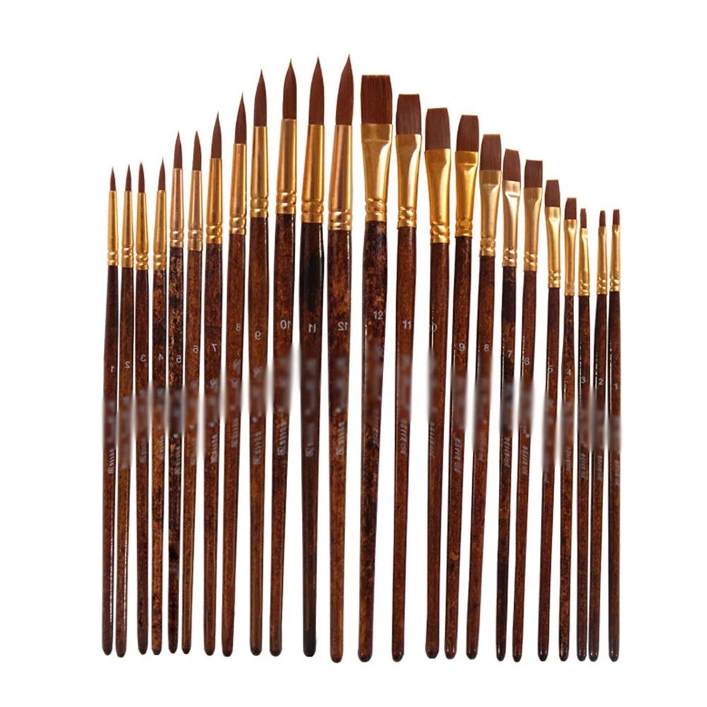 Juego de 12 Pinceles de Acuarela para Pintar Modelos de Pelo de Nailon por número, Suministros para Manualidades y Arte, Pinceles para Artistas(D)