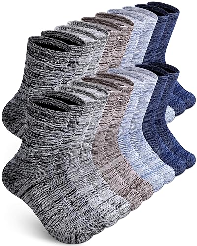 Toulite 20 Pairs Wool Socks Men's Bulk Thick Thermal Warm Winter Warm Camping Hiking Soft Boot Crew Socks for Cold Weather