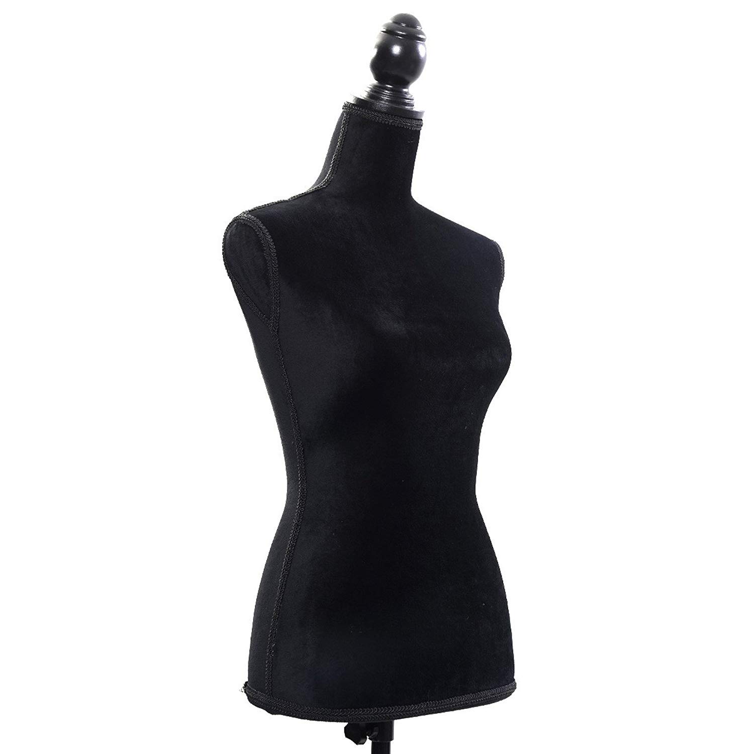 Female Mannequin Torso Clothes Display - Dress Form Body Mannequins W/Tripod Stand Dressmakers Clothing Stores Dummy - Adjustable 51.2" to 66.2" (Black)