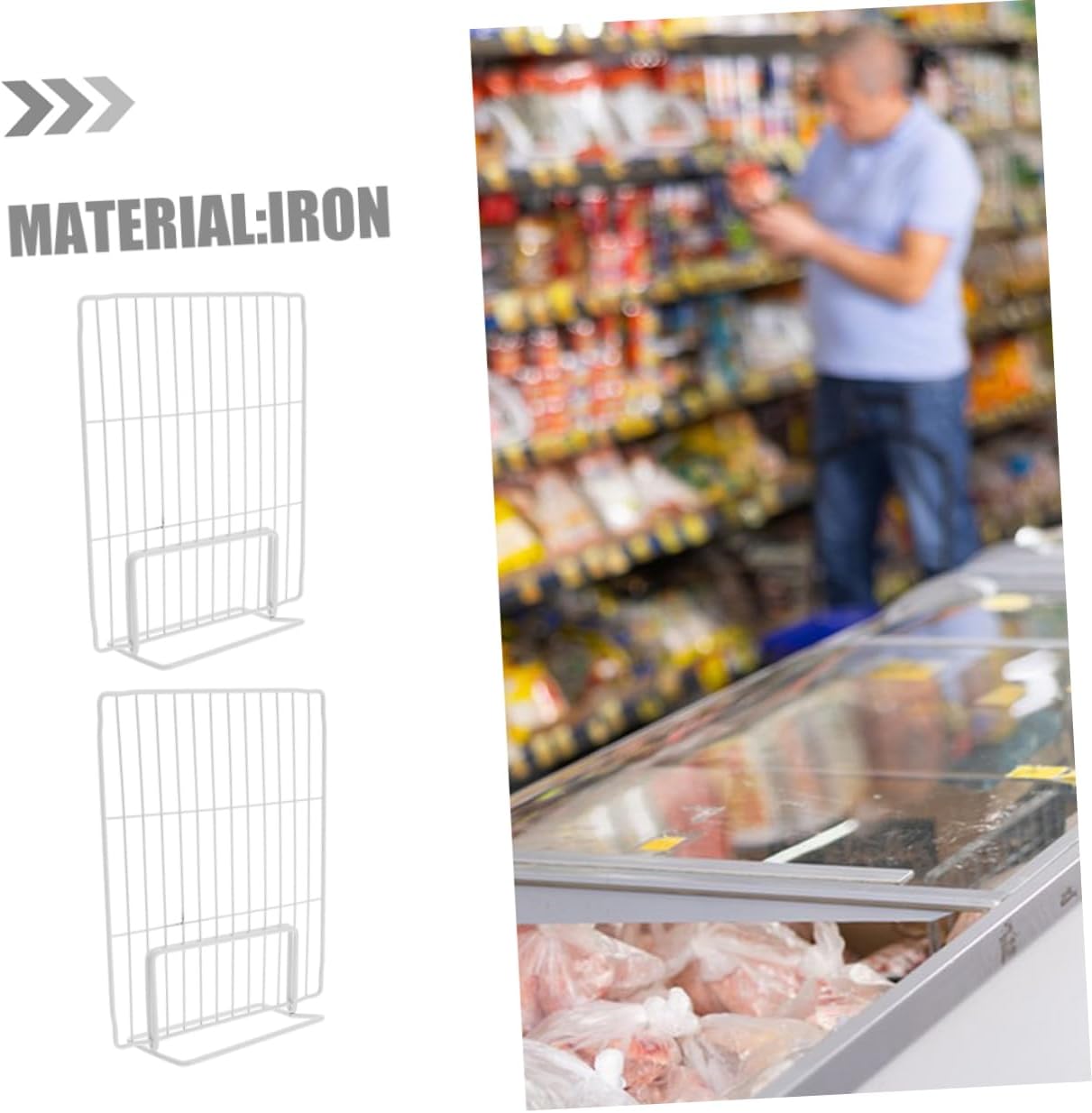 MAGICLULU 2pcs Wire Shelf Dividers - Refrigerator Fridge Dividers Clothes Wardrobe Separators Adjustable Closet Shelf Organizer for Bedroom Kitchen