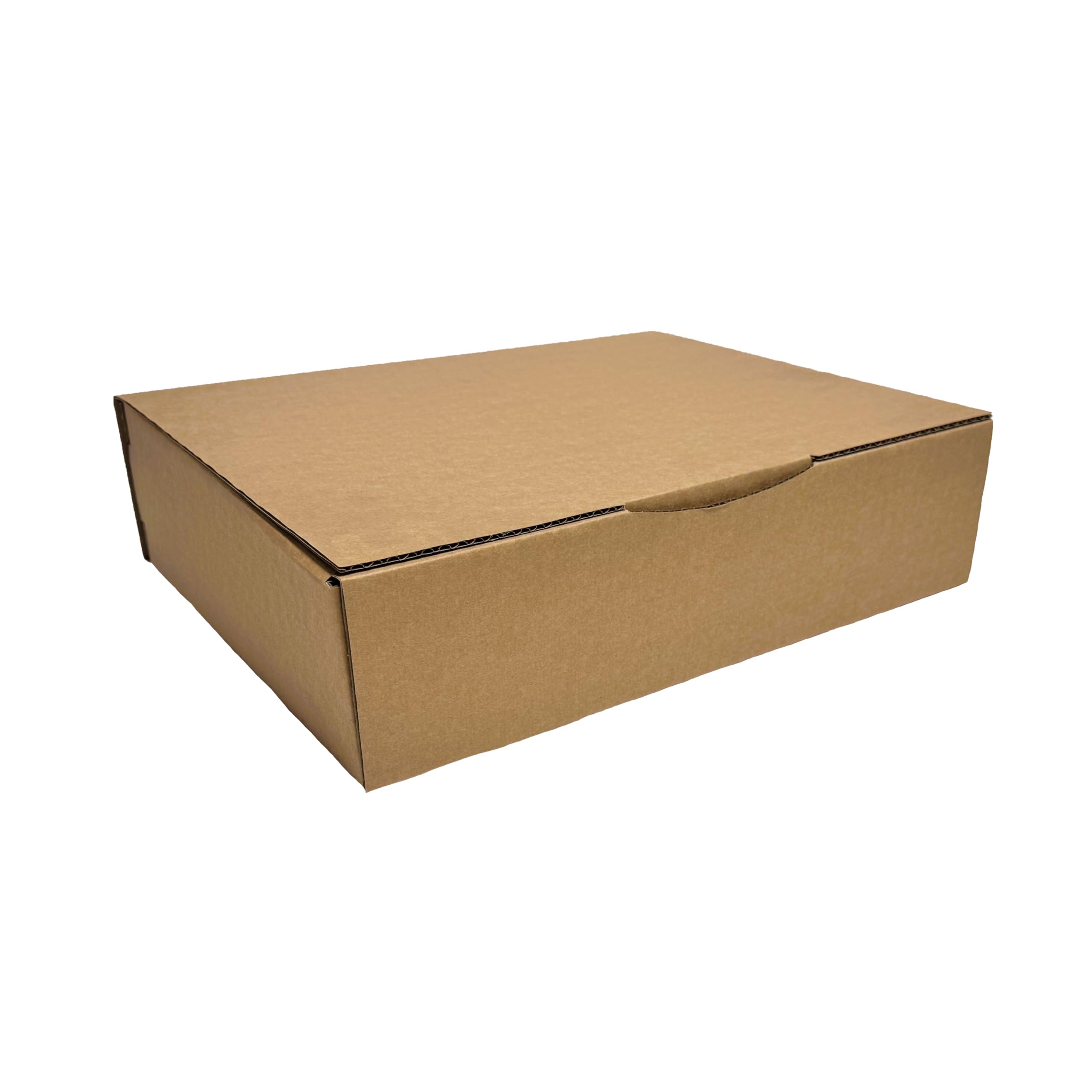 JECO - Lot de 100 boîtes postales d'expédition brunes format 330 x 250 x 80mm en carton, simple cannelure, emballage colis marron e-commerce
