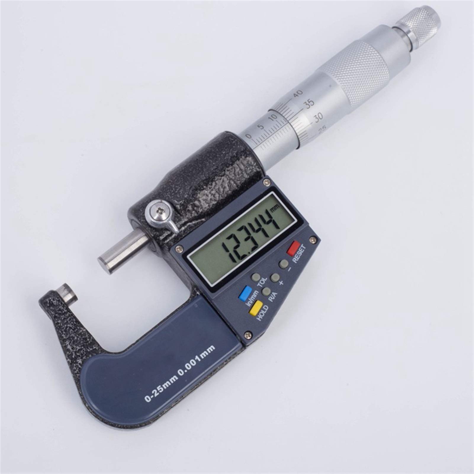 Calibre Digital 0.001mm Micrómetro Exterior 0-25mm Micrómetro Digital Calibrador Medidor Micrómetro Micrómetro Mida Herramientas Pie de Rey Digital