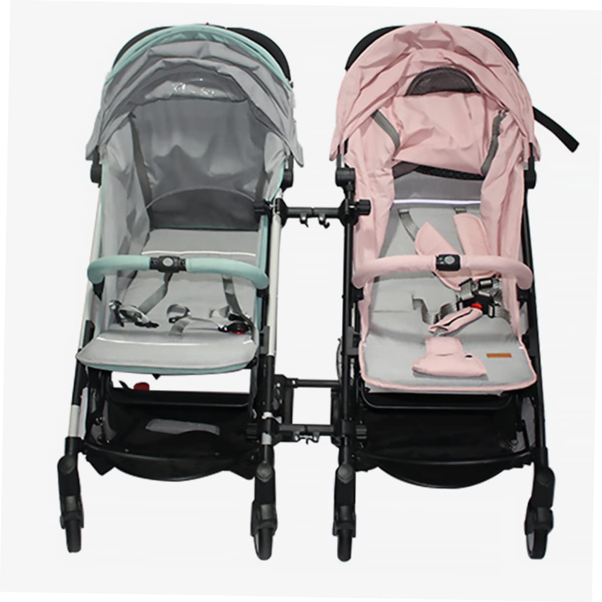 Stroller Connector for Twins Adjustable Dual Stroller Connector Accessories Compatible and Some High Landscape Models Sturdy Plastic and Tube