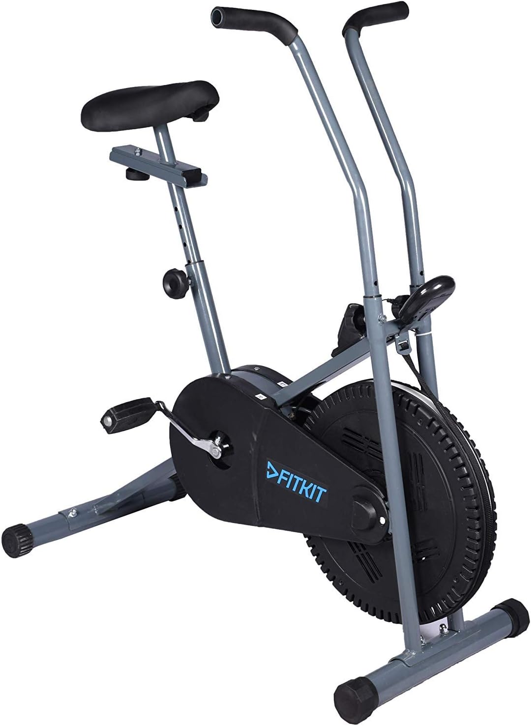 Fitkit FK600 Steel Airbike with Free Diet Plan (Black/Grey)