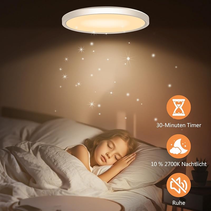 Oumida LED mennyezeti lámpa 30cm dimmelhető távirányítóval, 24W, 2700-6500K