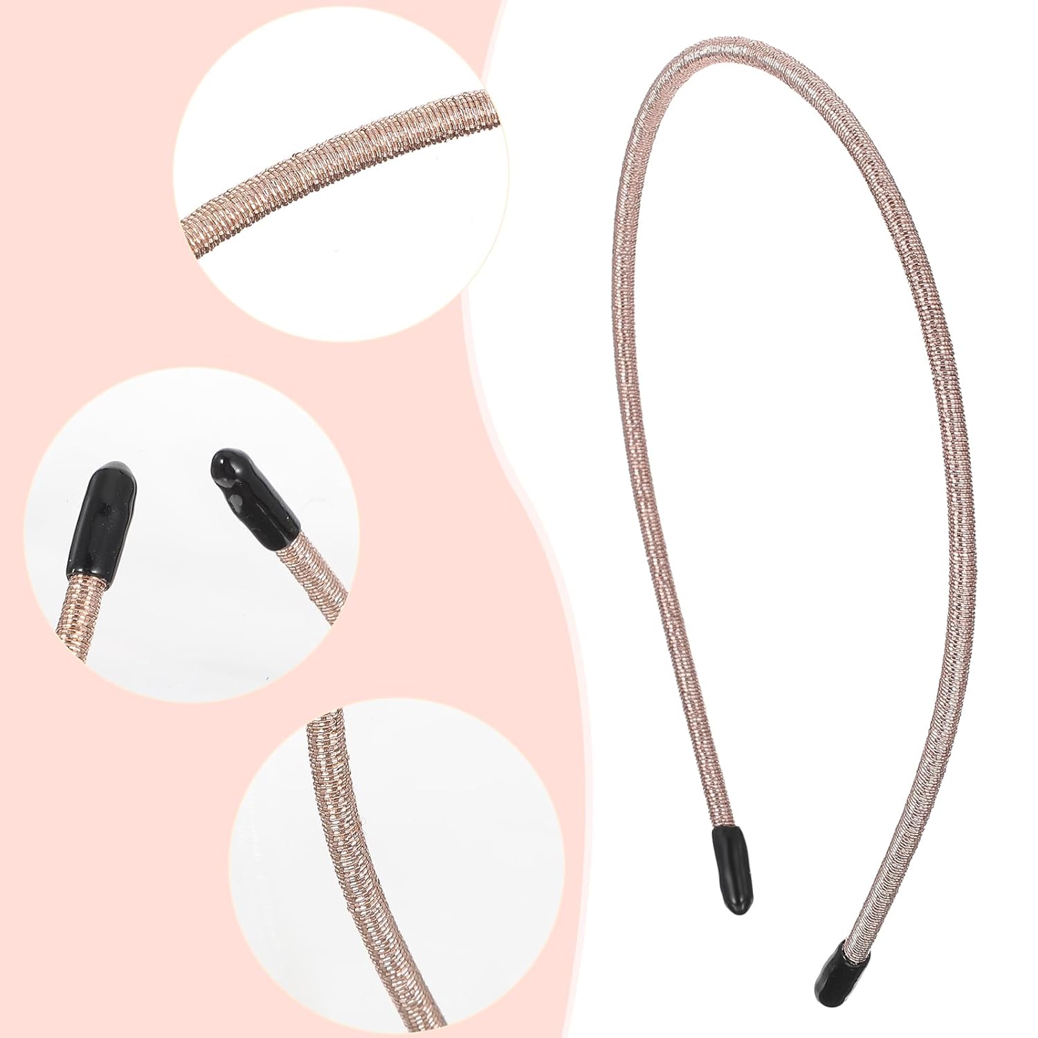 6 Pcs Skinny Multicolor Headbands Women Thin Headband Plastic Sparkly Hair Accessories Classic Hair Band Adjustable Hairbands for Women Men Boys Girls Teens Style Solid Colors - Image 3