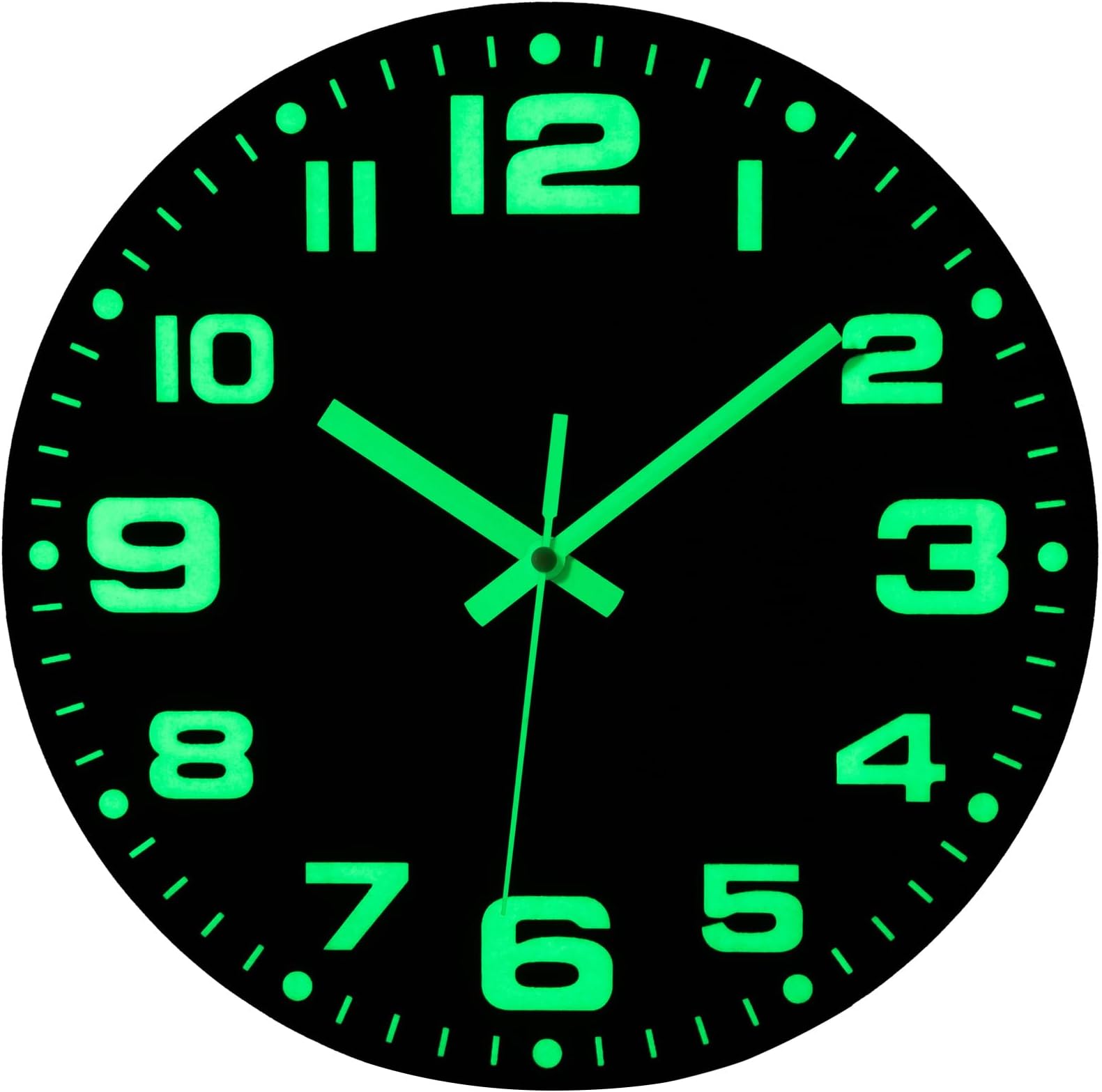 Warminn Wall Clock - Wall Clocks Battery Operated Glow in The Dark Wall Clock Silent Non Ticking Large Luminous Clock for Bedroom Living Room Office Kitchen (Style -2)